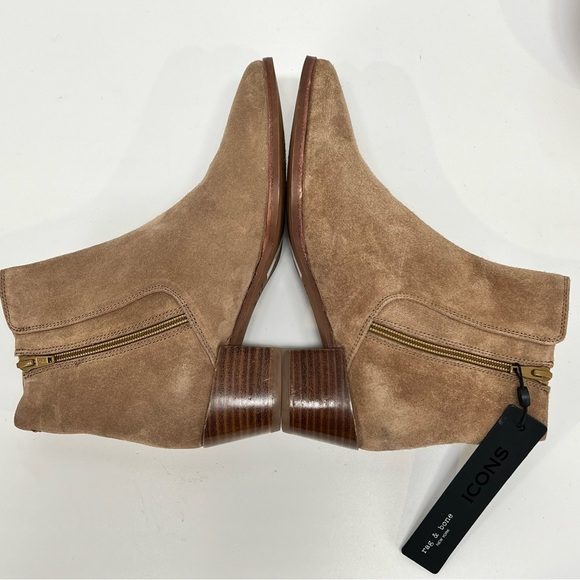 RAG & BONE ICONS Tan suede heeled ankle booties size 8.5 - Picture 6 of 10